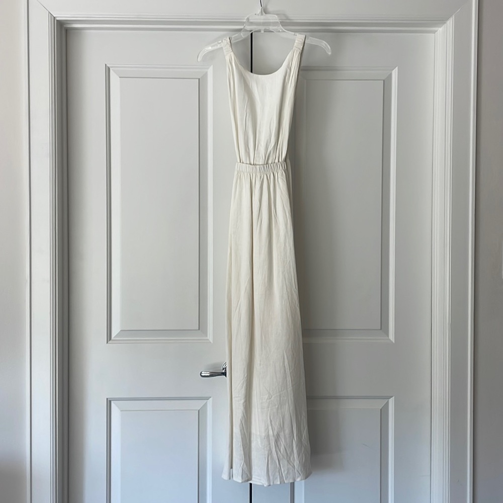 White open back dress